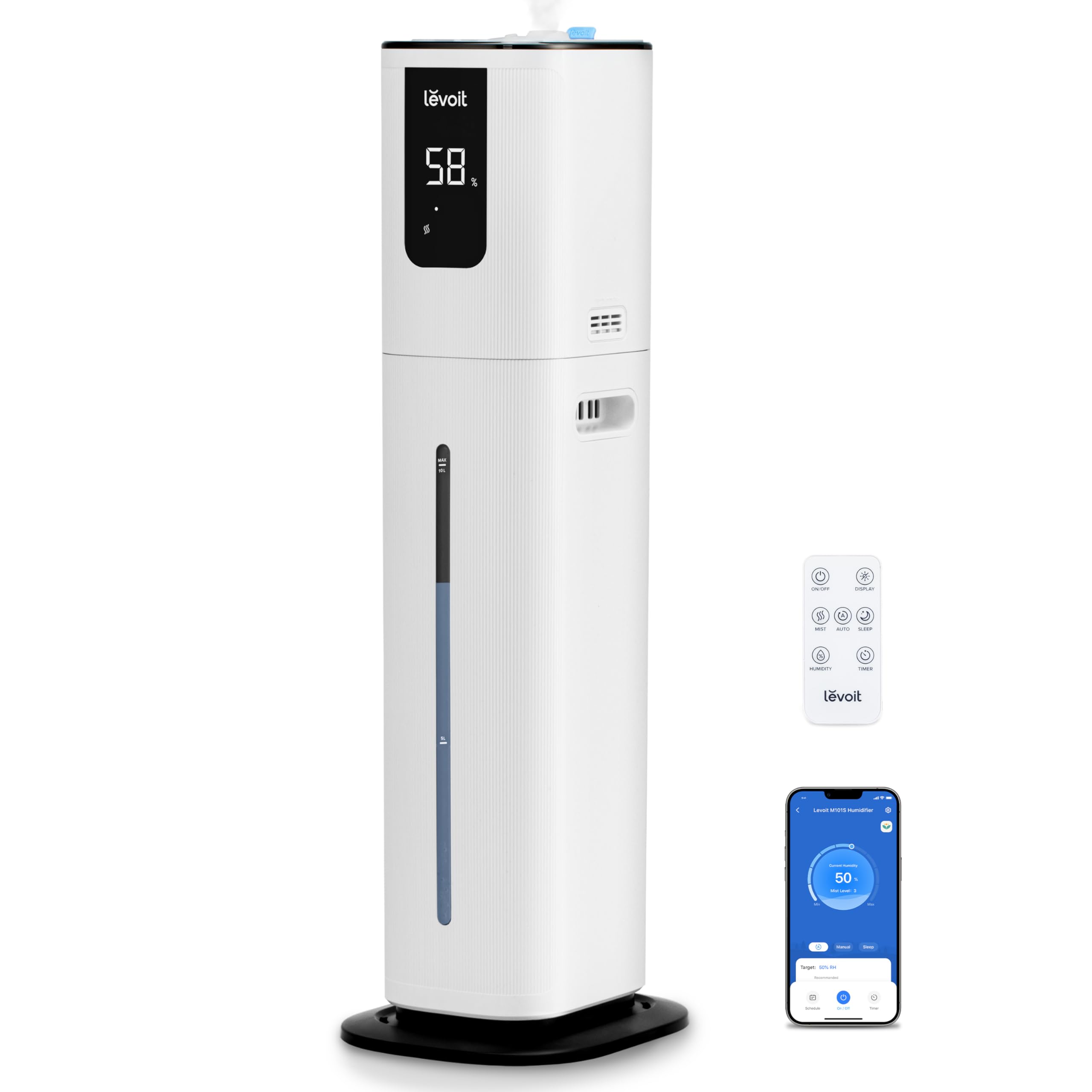 Levoit Oasismist 1000S (10L) Smart Humidifier For Home Large Room Bedroom, Last 100 Hours Suitable For Indoor Plant, Cover Up To