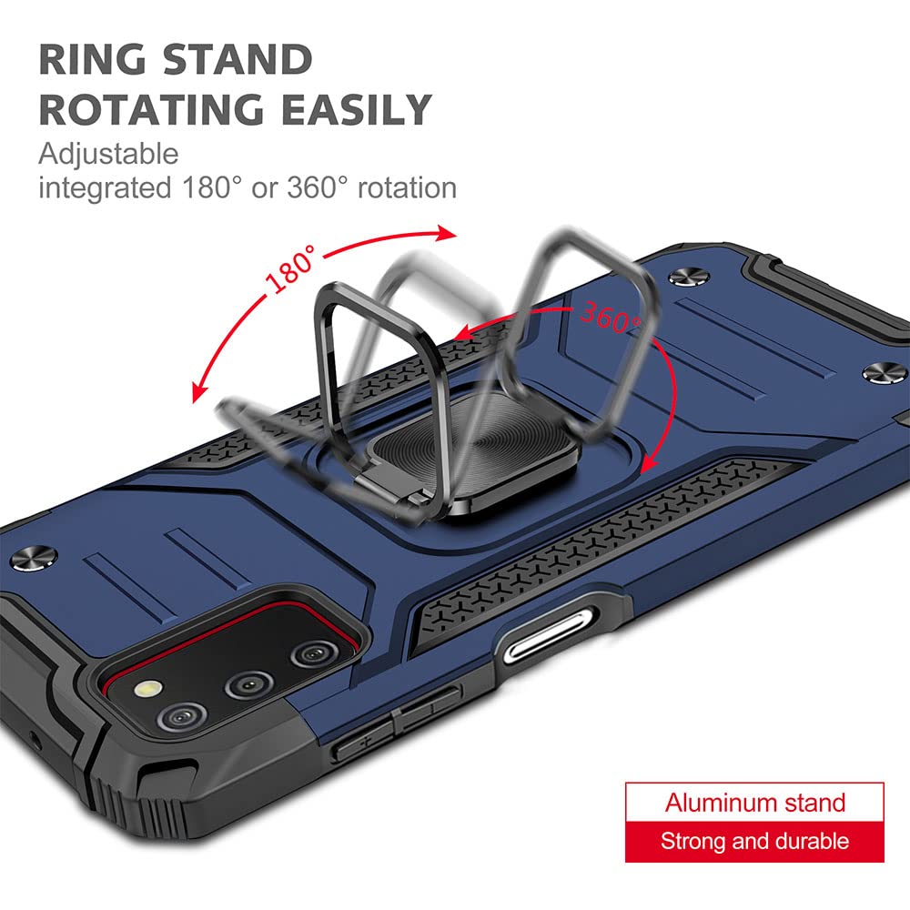 Hnhygete Samsung Galaxy A03S Case, Samsung A03S Case, With Hd Screen Protector, 360   Military Grade Rotatable Kickstand (Heavy