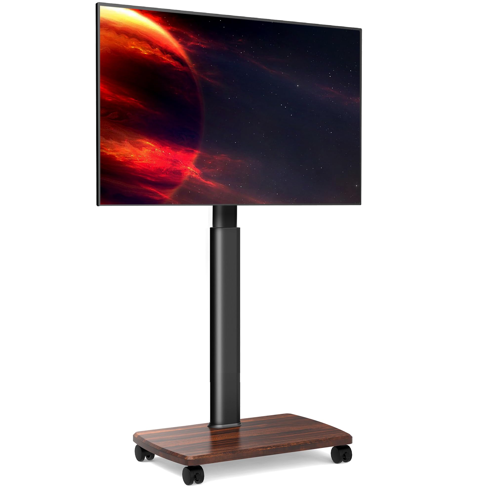 FITUEYES Rolling TV Stand for 32 to 65 70 Inch TVs, Portable Mobile TV Cart on Wheels, Tall Universal Floor Stands with Swivel M