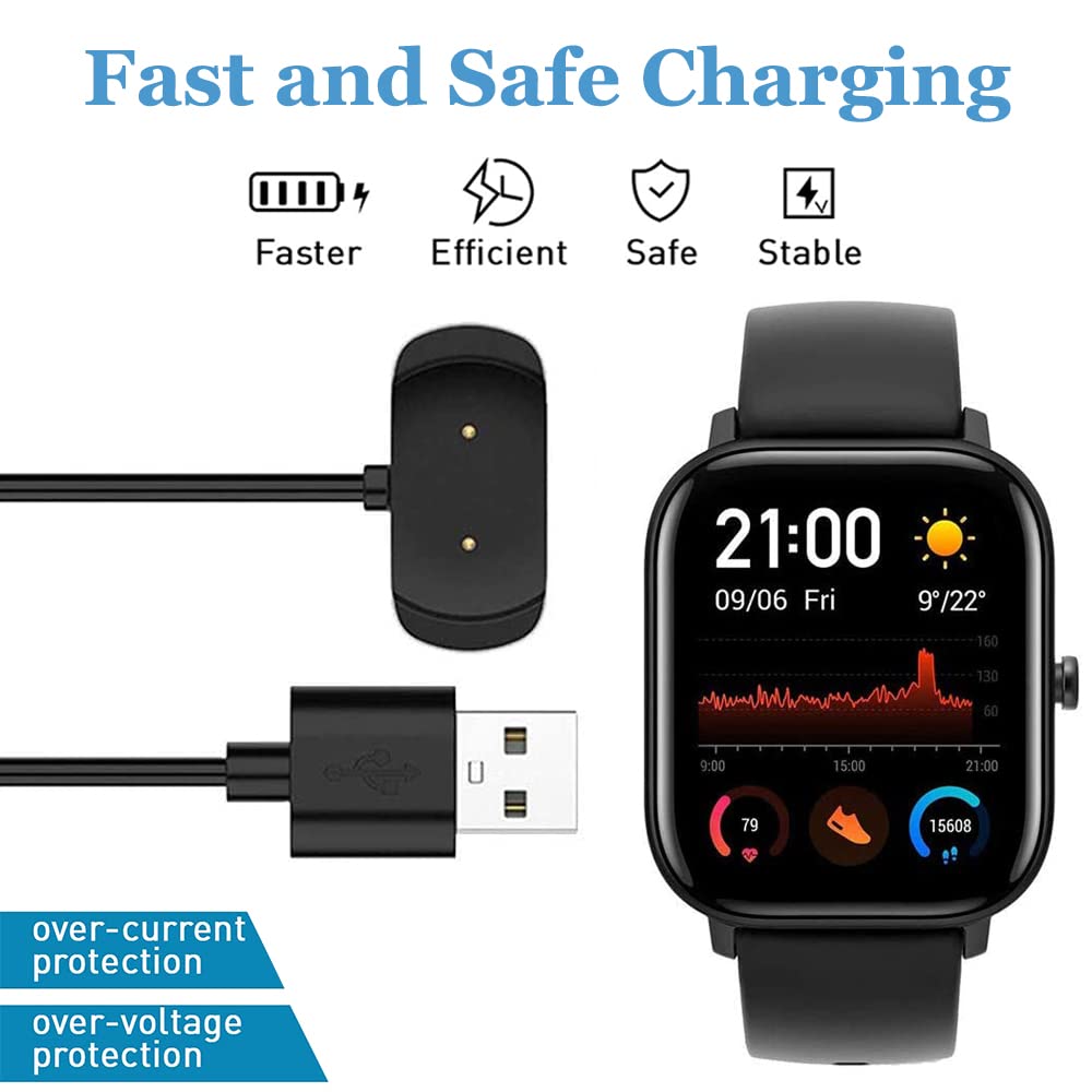 Charger For Amazfit Gts 2 Mini, Gts 4 Mini, Gtr 2, Gtr 2E, Gts 2E, Charging Cable For Amazfit Bip U Pro, Bip 3 Pro, Bip U, Zepp