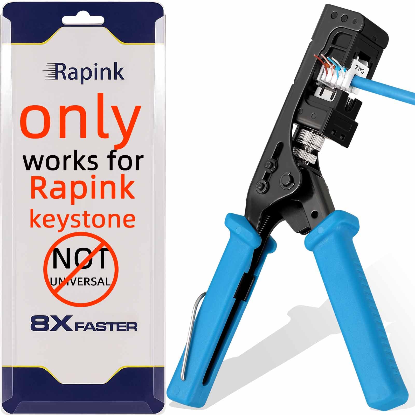 Rapink Speed Keystone Jack Tool for 90 Degree RJ45 Keystone, Ethernet Keystone Punch Down Tool for Time-saver and Effort-saver, 