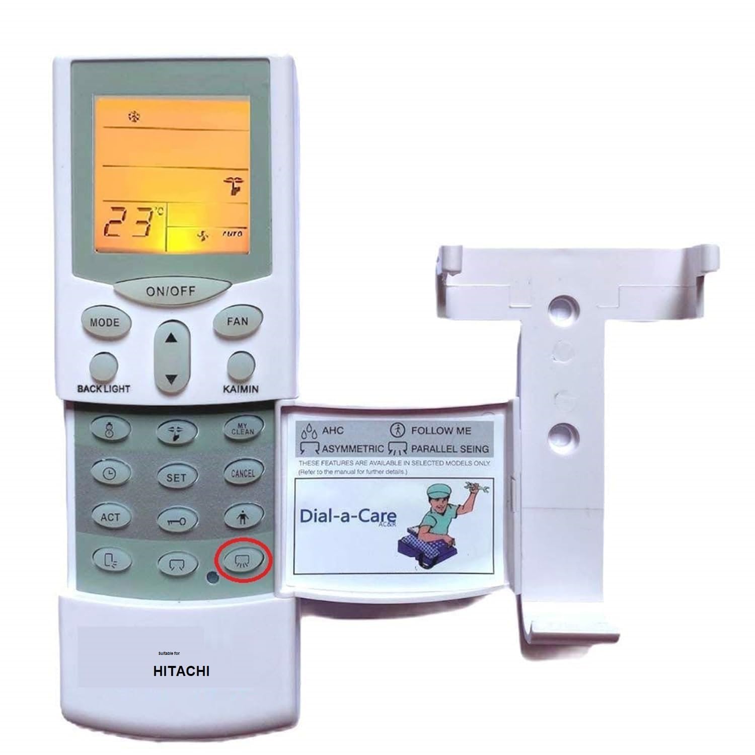 Ac Remote Comaptible For Hitachi Split And Window Ac Remote (With Backlight) 1.5 Ton, 1 Ton, 2 Ton (Ac59)