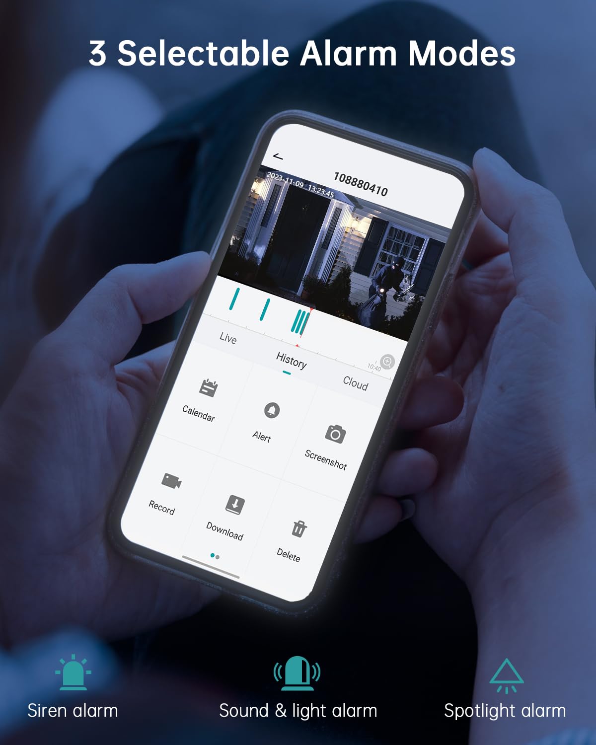 Zumimall Security Cameras Wireless Outdoor, 360 Ptz Outdoor Camera,2K Solar Security Cameras For Home, Spotlight & Siren/2.4G Wi