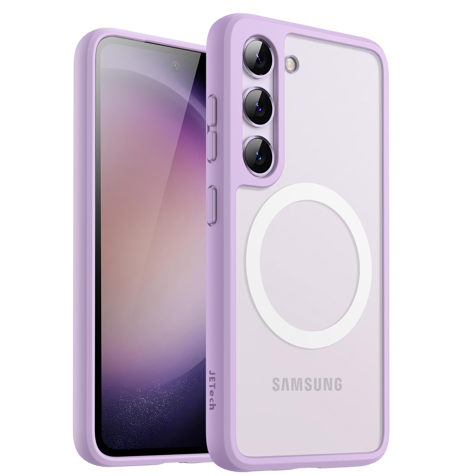 JETech Magnetic Case for Samsung Galaxy S23 5G 6.1-Inch, Compatible with MagSafe, Translucent Matte Back Shockproof Phone Cover 
