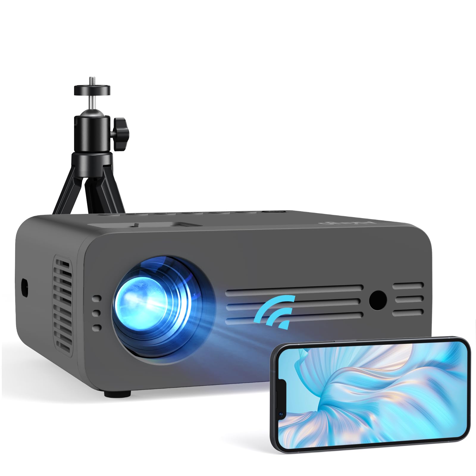 [Netflix Licensed & Auto Focus/Keystone] Akiyo Smart Projector With Wifi And Bluetooth, 600Ansi Portable Mini Projector, 50% Zoom, Native 1080P Projector Compatible With Ios/Android/Hdmi/Usb/Ios