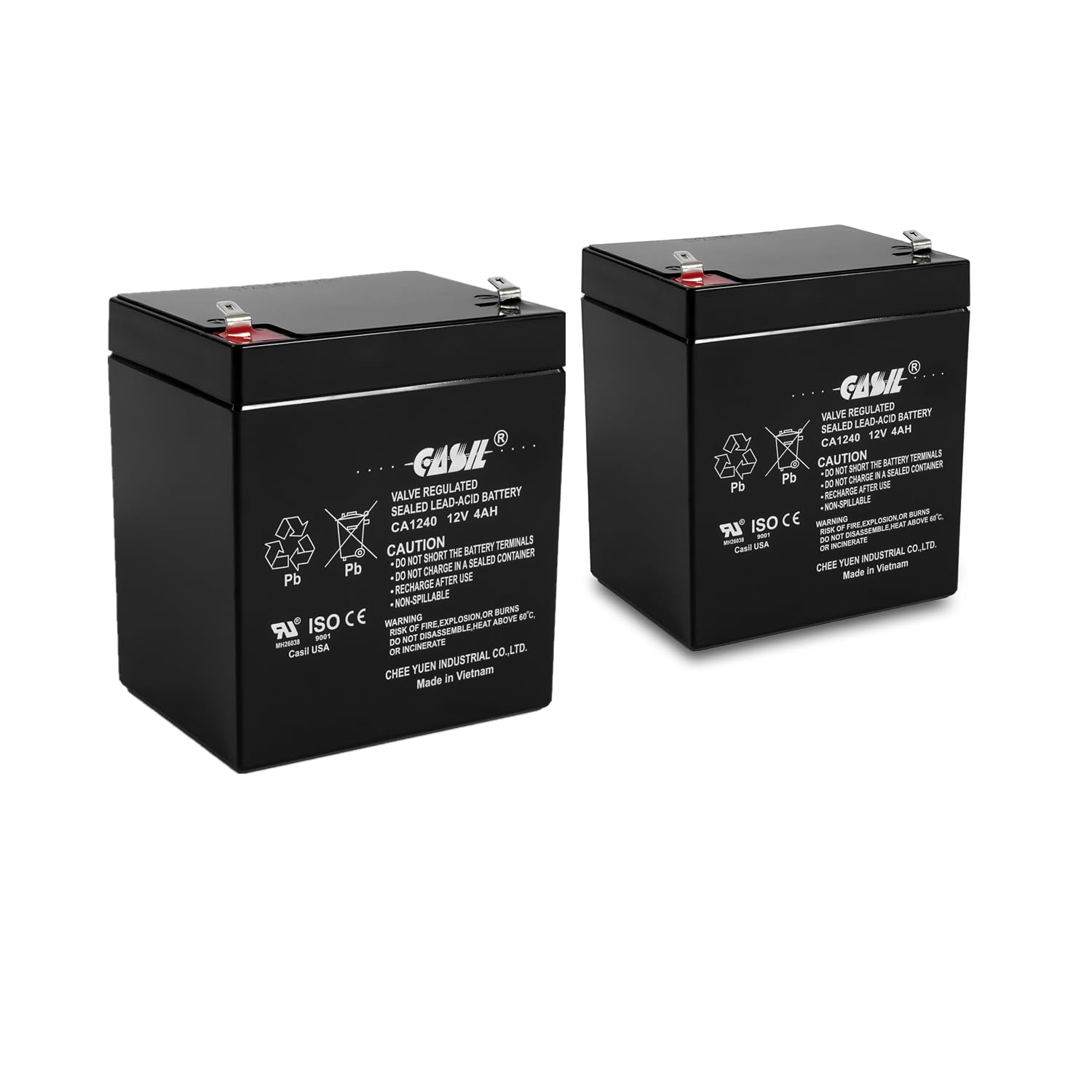 Casil Ca1240 Genuine 12V 4Ah Sla Alarm Battery (2 Pack)