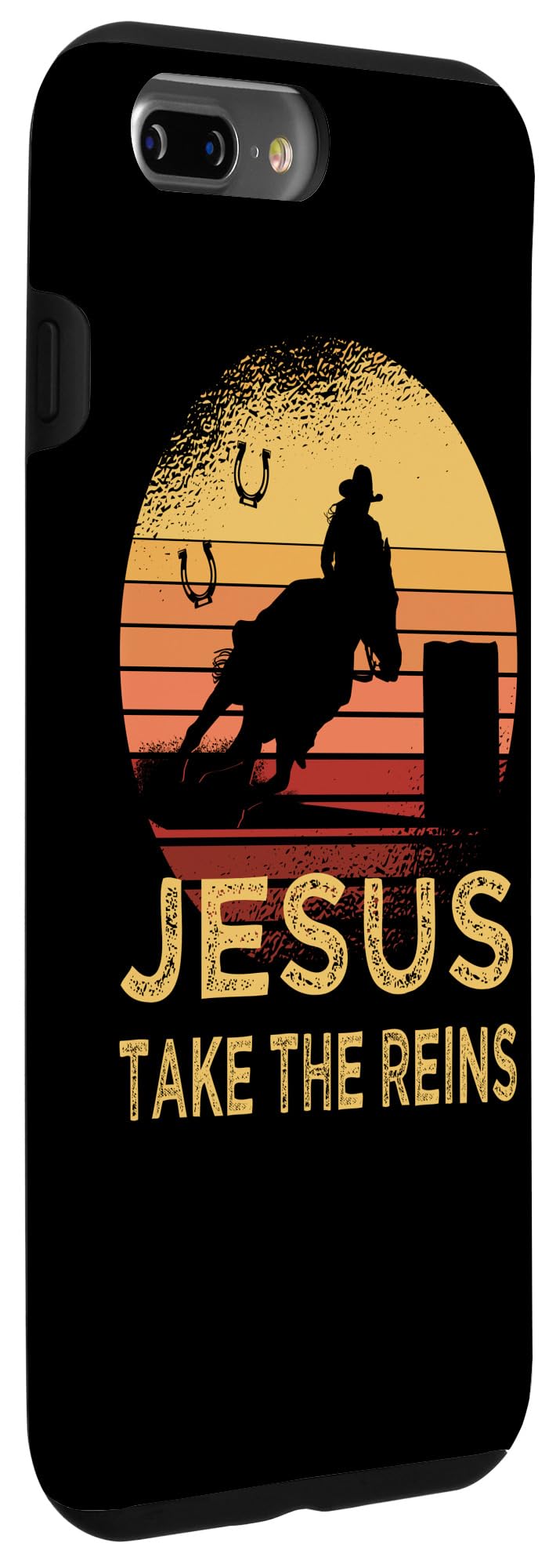 Iphone 7 Plus/8 Plus Vintage Retro Horse Barrel Racing Jesus Take The Reins Rodeo Case