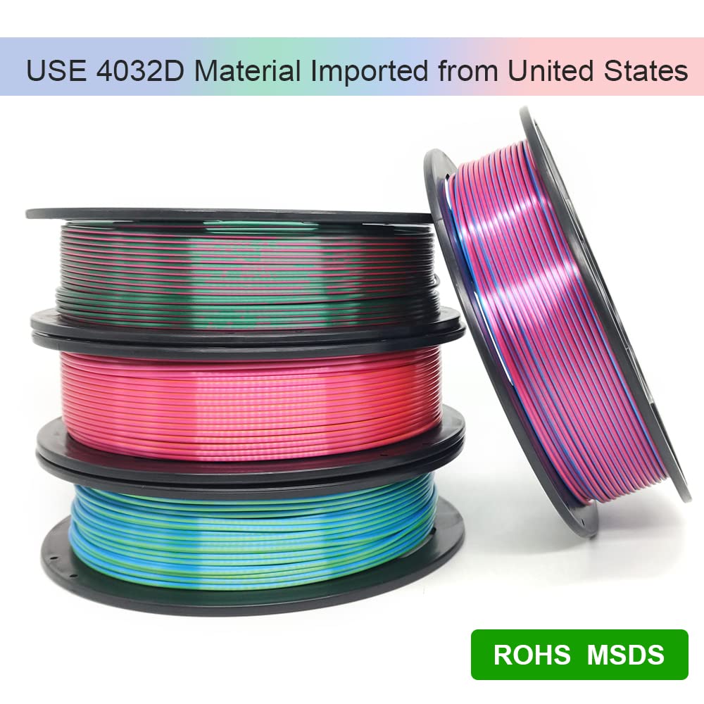 Yousu Silk Dual Color Pla Filament 3D Filament Coextrusion Pla Multicolor Pla Filament 1.75Mm (