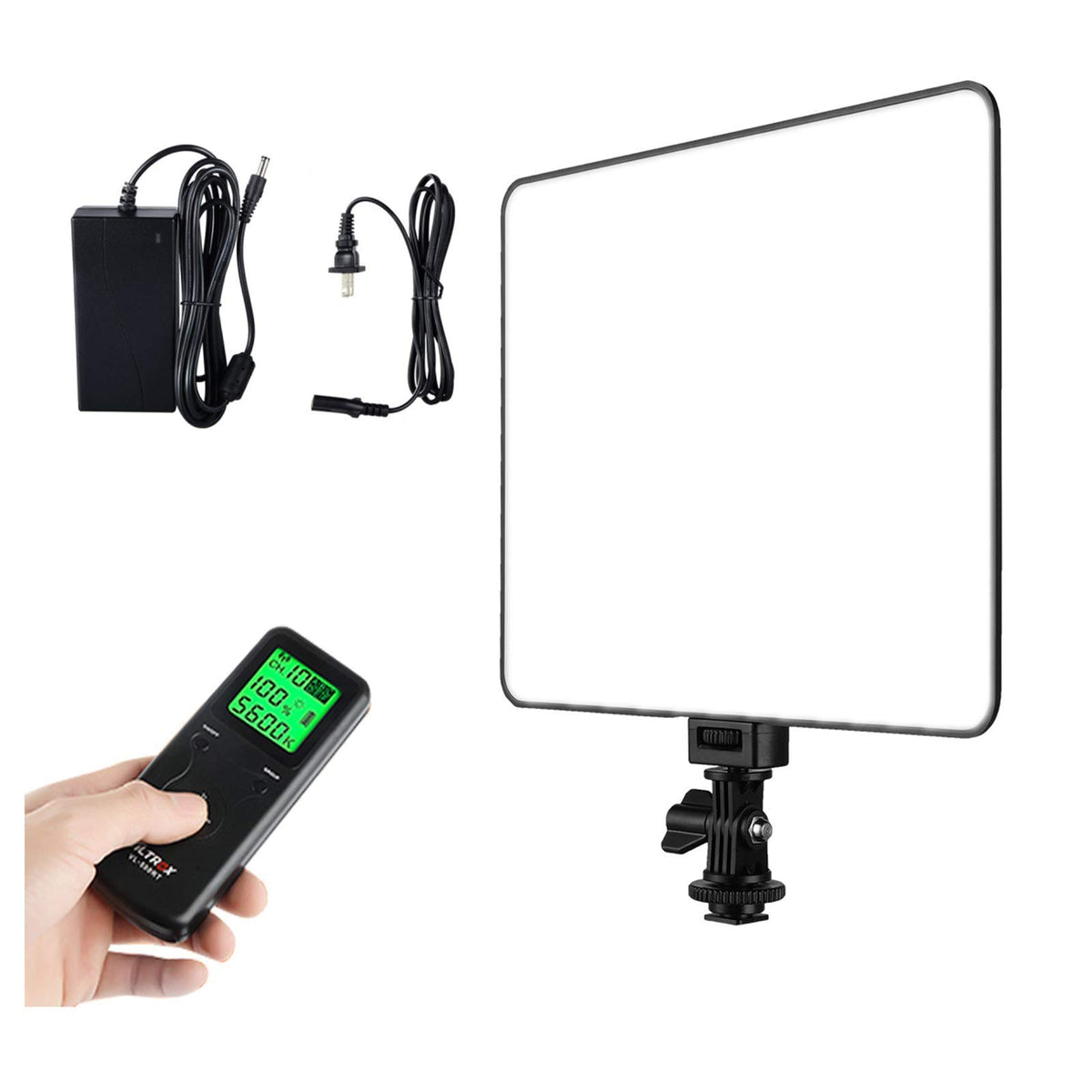 Vl-200T Portable Led Video Light, Ultra-Thin Dimmable Studio Photography Lighting Panel With Hot Shoe Adapter/Remote Controller/