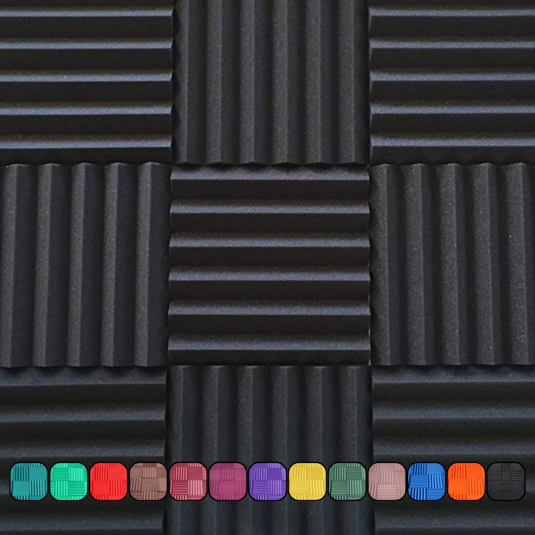 Professional Acoustic Foam Panels   Wedge Style 12X12X2    Tiles   4 Pack   Studio Foam For Sound Dampening   Soundproofing Foam