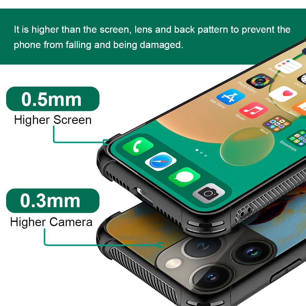 CARLOCA iPhone 13 Case Colorful Horse Graphic Shockproof Anti-Scratch Polycarbonate