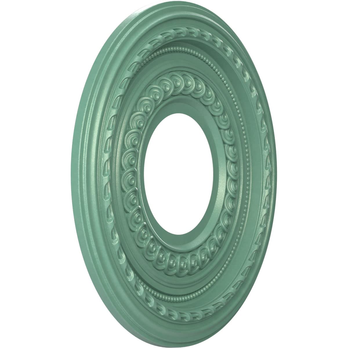 Ekena Millwork Cmp10Cofsm Cole Thermoformed Pvc Ceiling Medallion (Fits Canopies Up To 4 1/4''), 10''Od X 3 1/2''Id X 3/4''P, Un