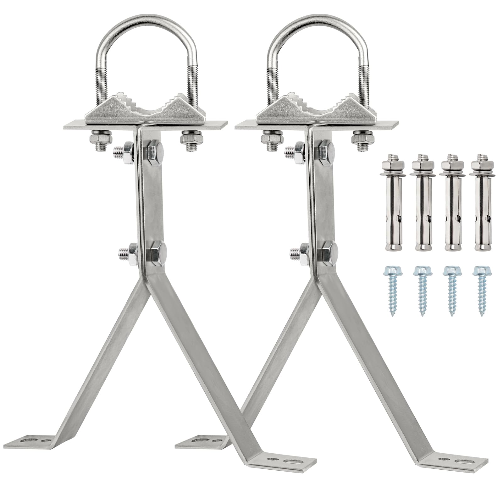 Xrds Rf Antenna Wall Mount 8 Inch Heavy Duty Stand Off Wall Mast Mount Windproof Antenna Mounting Bracket For Tv Antenna Mast ( 2 Leg + 2 Leg)