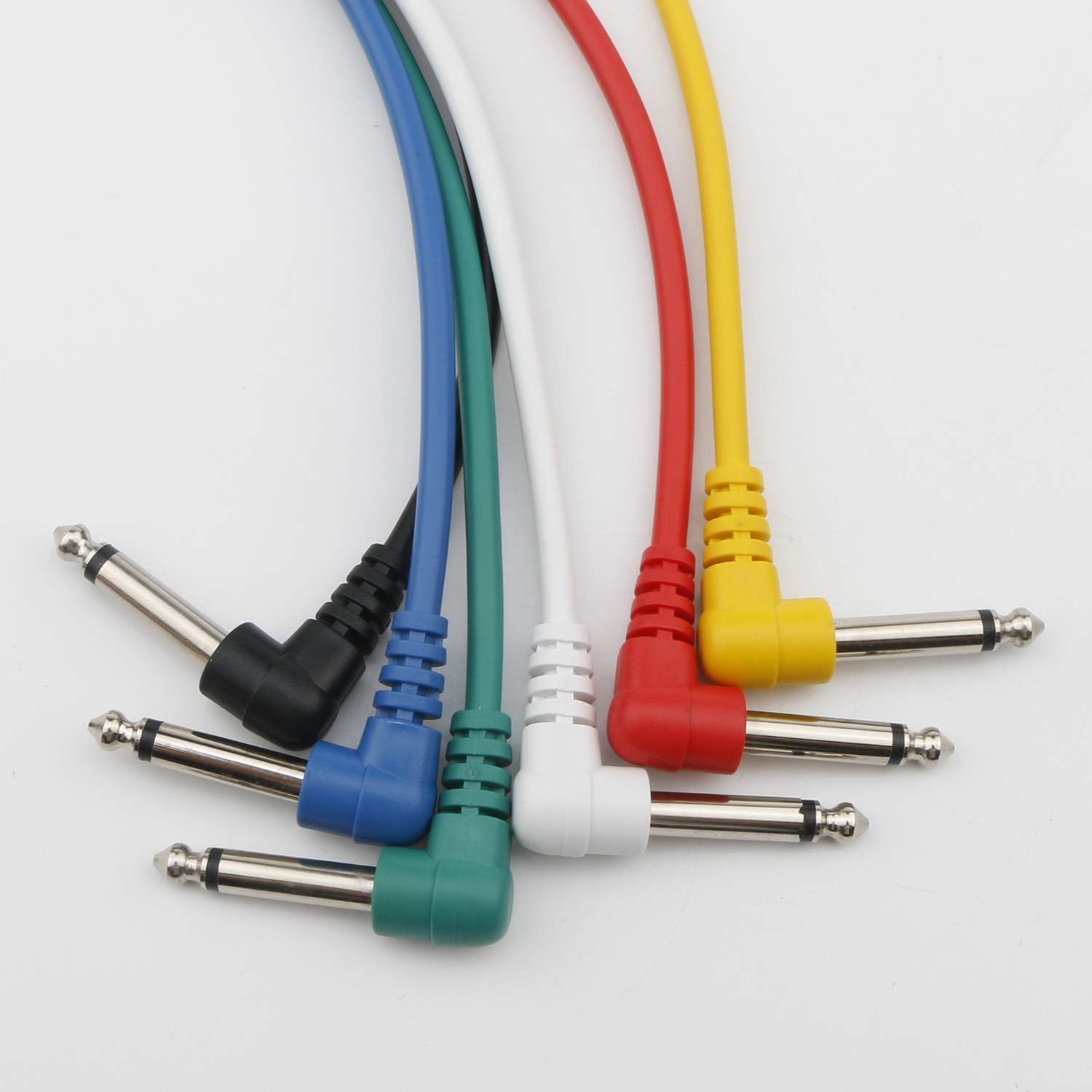 Jiuwu Anti Noise Guitar Cable Wire Effect Pedal Cable Cord, Short Audio Connection Cable 6.35Mm Pack Of 6