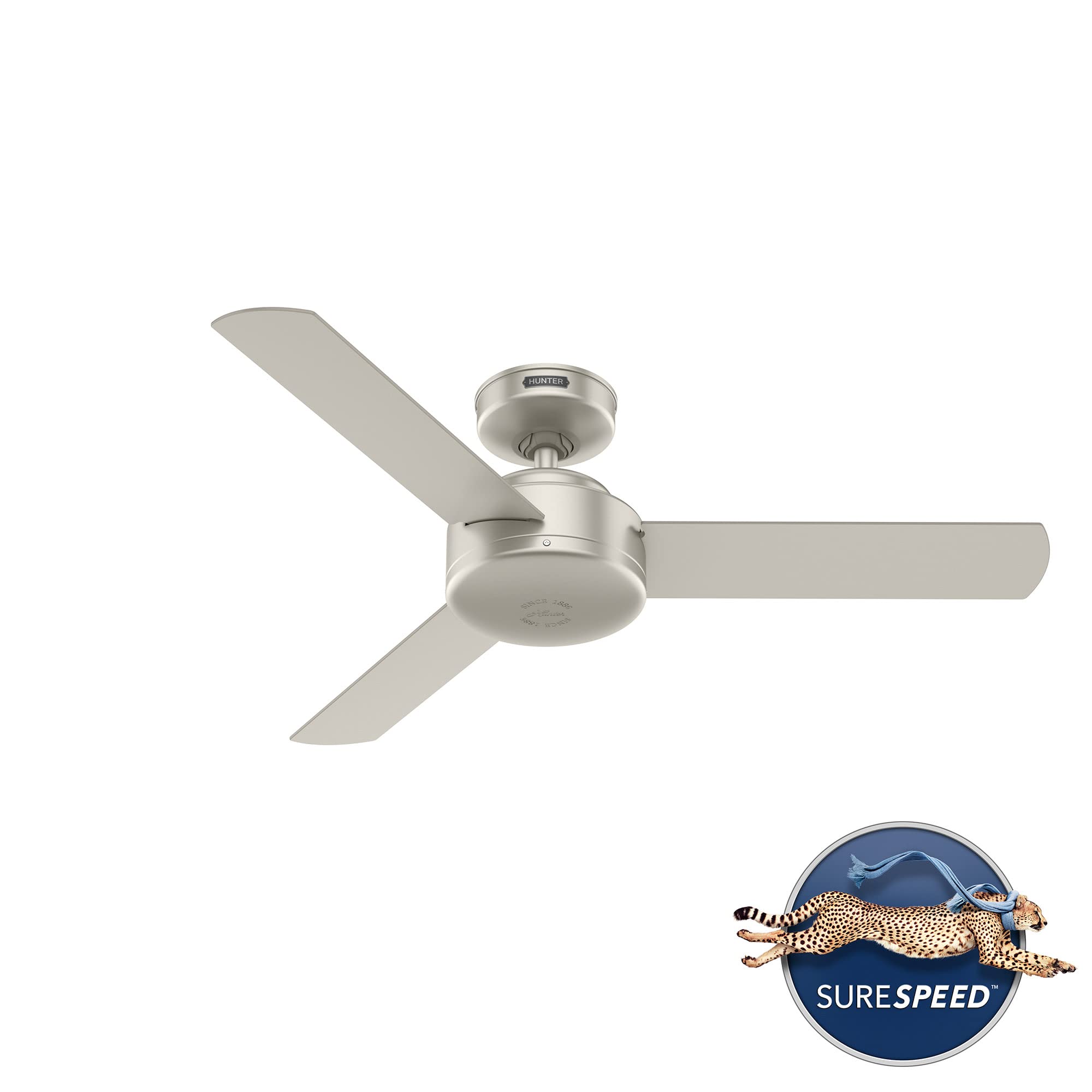 Hunter Fan Company 51849 Presto Ceiling Fan, Matte Nickel, 10.09X44X44