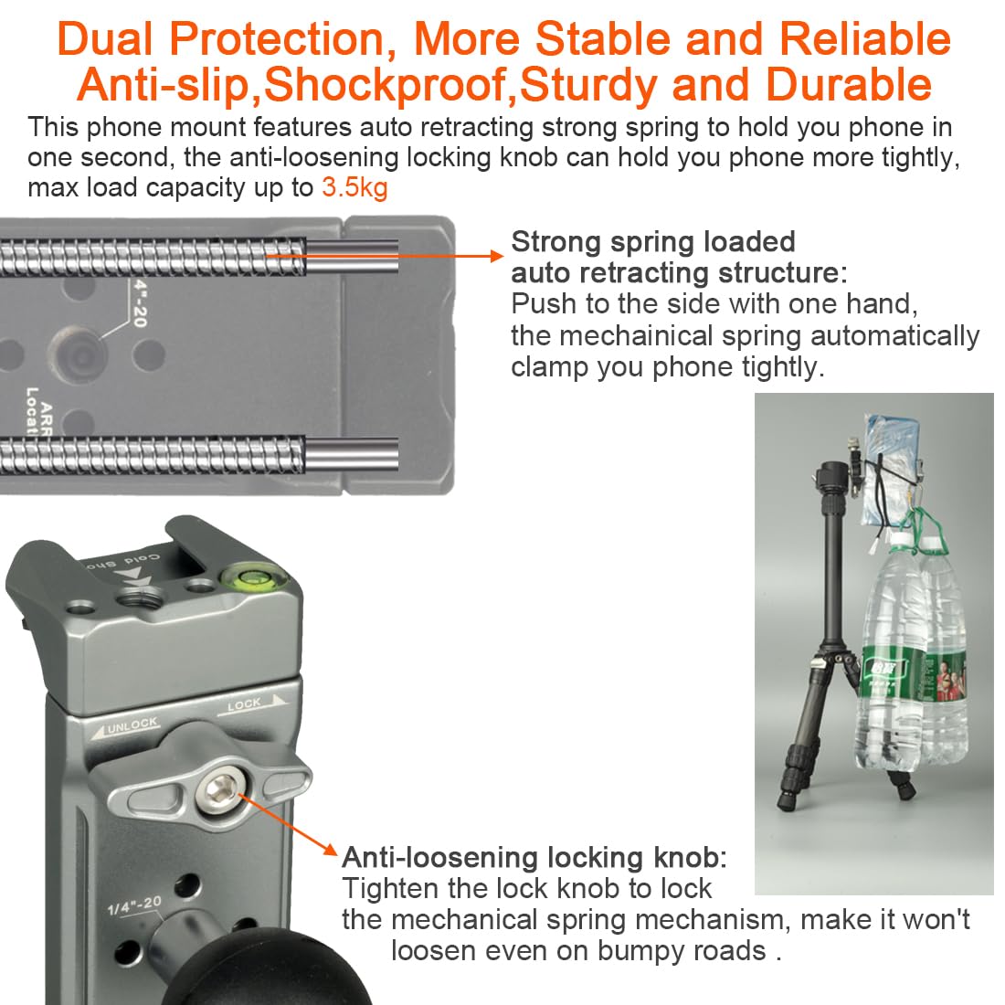 Dekeenstar Aluminum Cell Phone Holder With 1 Inch Ball Mount Adapter Compatible With Ram Mounts B Size 1'' Socket Arm Bike Motor