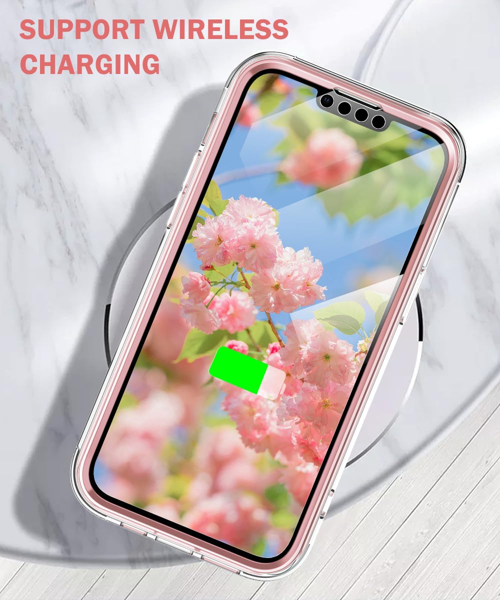 Turquiase Cute Flower Case For Iphone 14 Plus 6.7 Inch Built With Screen Protector, Lightweight And Stylish Full Body Shockproof