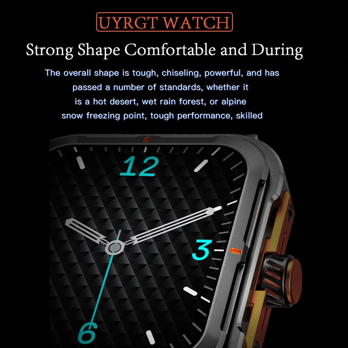 Uyrgt Sports&Rugged Smartwatch For Men Women,Cnc Aluminum Alloy Frame,1.83    Full Touch Display,Bluetooth Call,Fitness Tracker