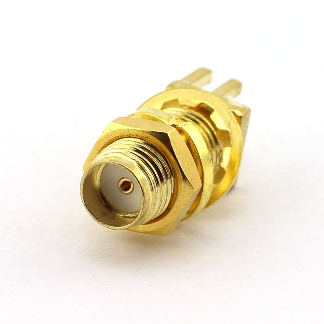 Dgzzi 5 Pack Sma Female To 4 Pins Stand Connector Pcb Panel Edge Mount Plug Jack Adapter 18.5Mm
