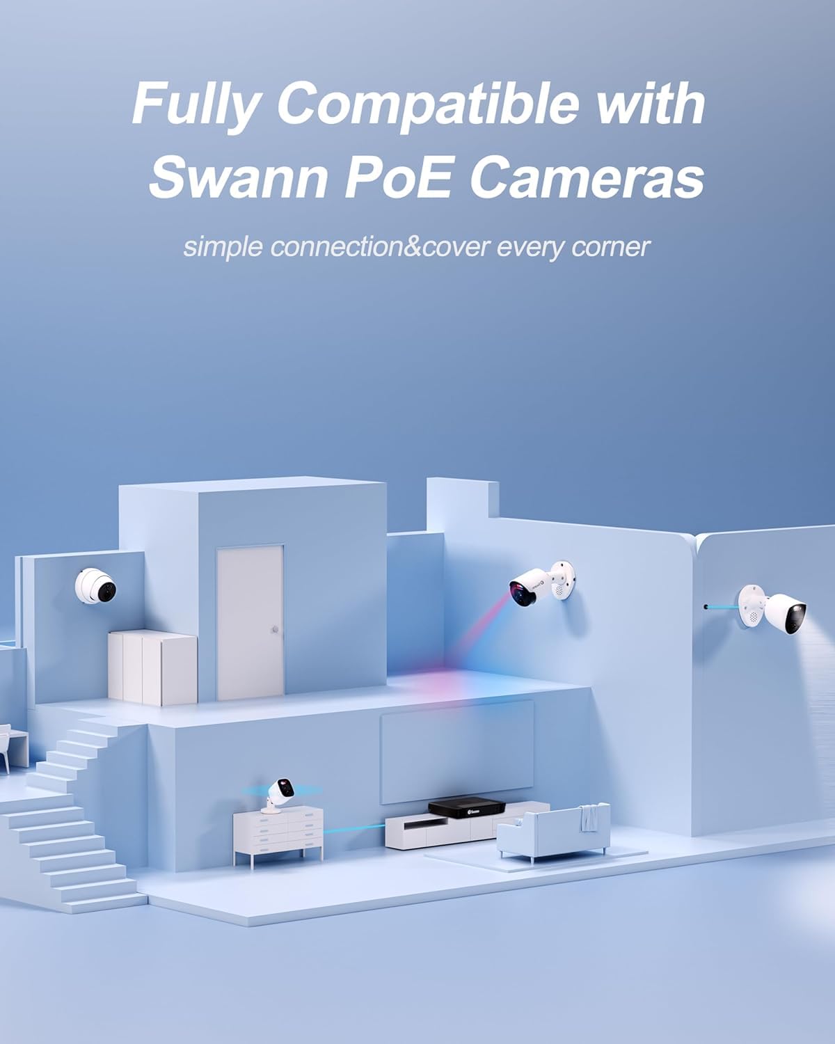 Swann 4K 16Channel Security Camera System Nvr Recorder: Nvr-8580 Security Poe Nvr Box With 2Tb Hdd,24/7 Continuous Recording,Wor