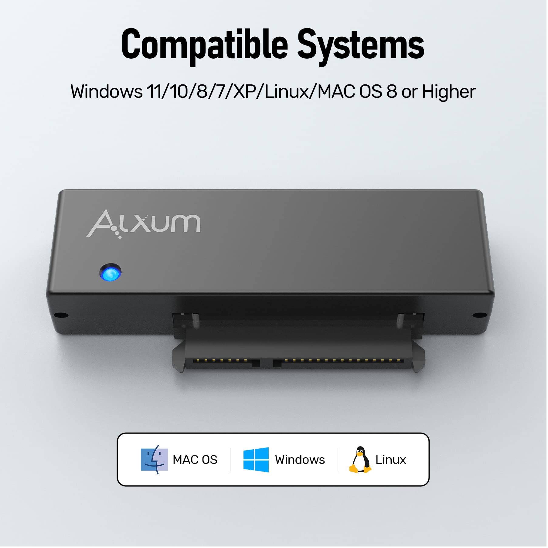 Alxum Usb 3.0 To Sata Converter Cable For 2.5 & 3.5 Inches Ssd Hdd, Hard Drive Adapter With 12V 2A Power Adapter And Usb 3.0 Cab