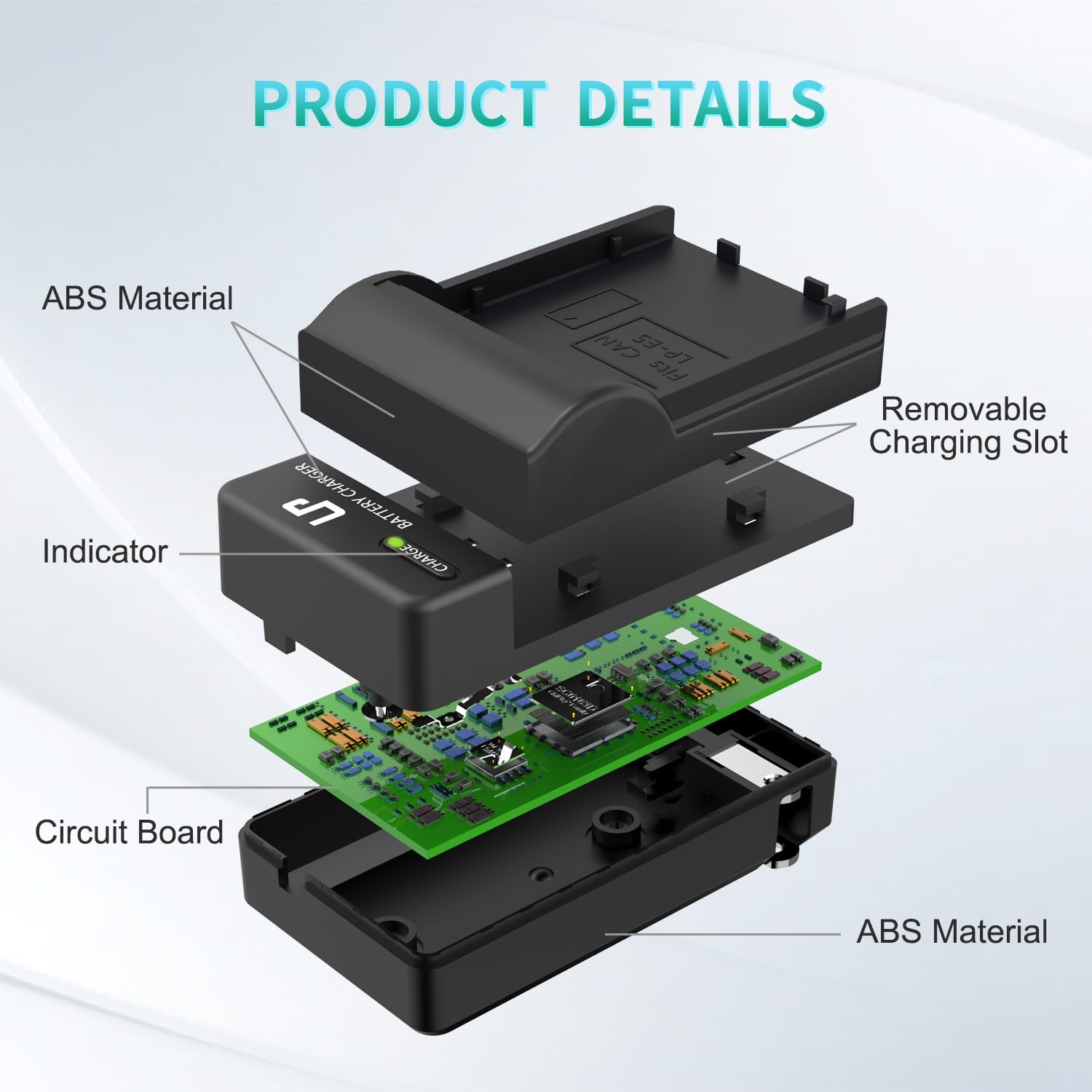 Lp Lp E5 Battery Charger, Quick Charger With Led Lights Display Compatible With Canon Eos 1000D, Eos 500D, Eos 450D, Eos Rebel T