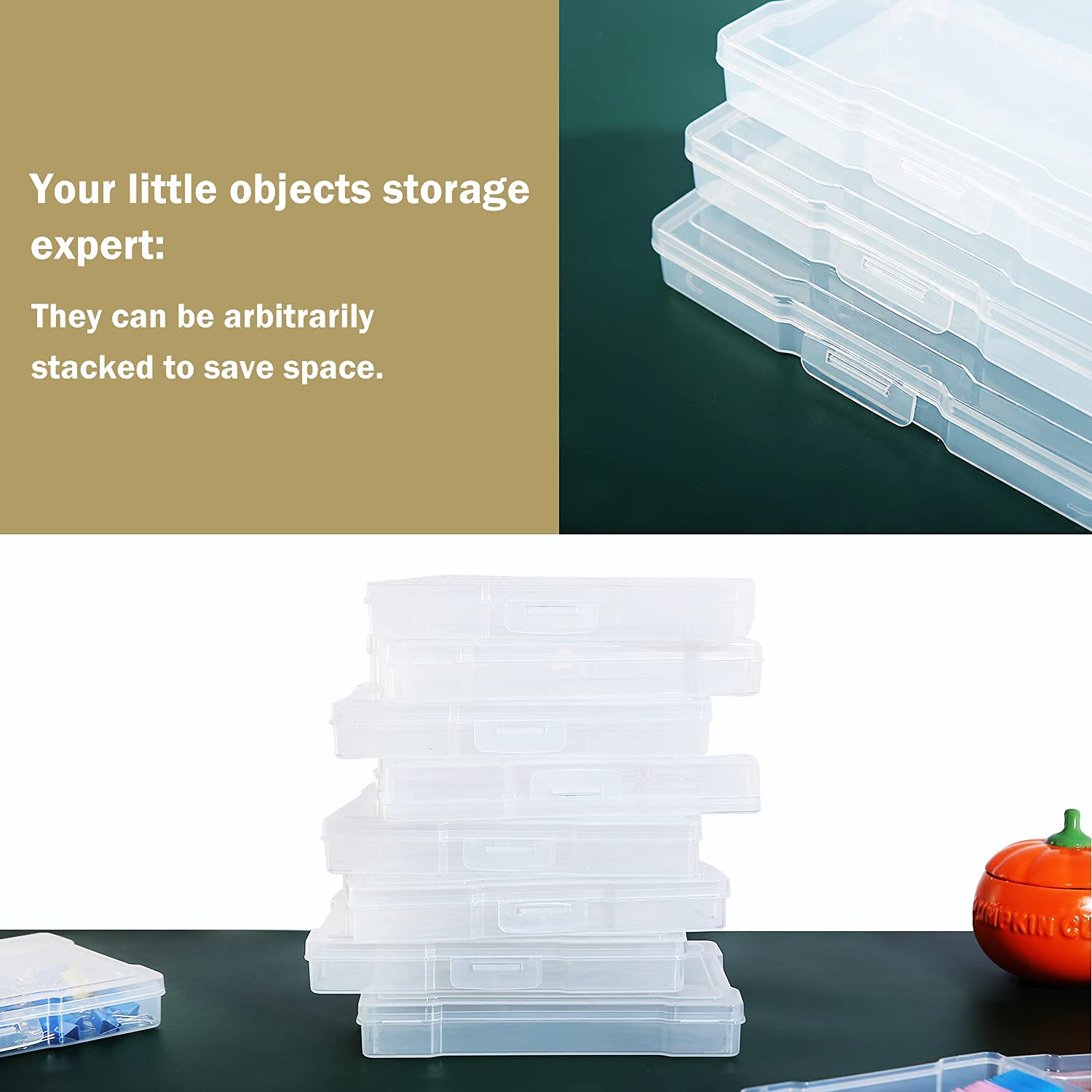 Party Club Of America Transparent 5'' X 7'' Photo Storage Boxes   Photo Organizer Cases Photo Keeper Picture Storage Containers