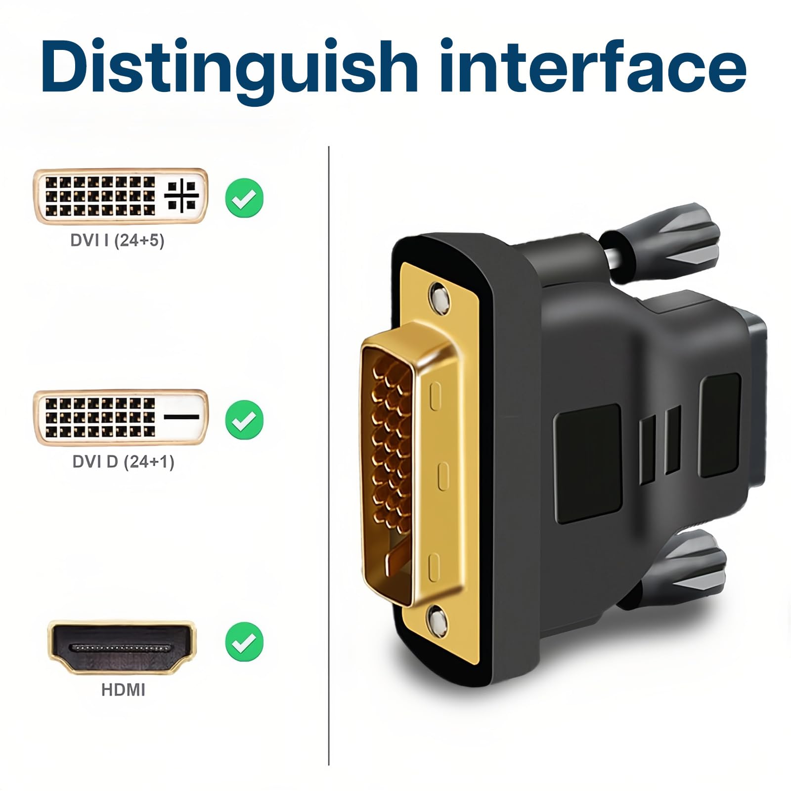 Mmobiel Hdmi To Dvi Adapter   Bi Directional   Male Dvi D Dual Link To Female Hdmi   Converter Supports Monitor, Pc, Tv, Gaming,