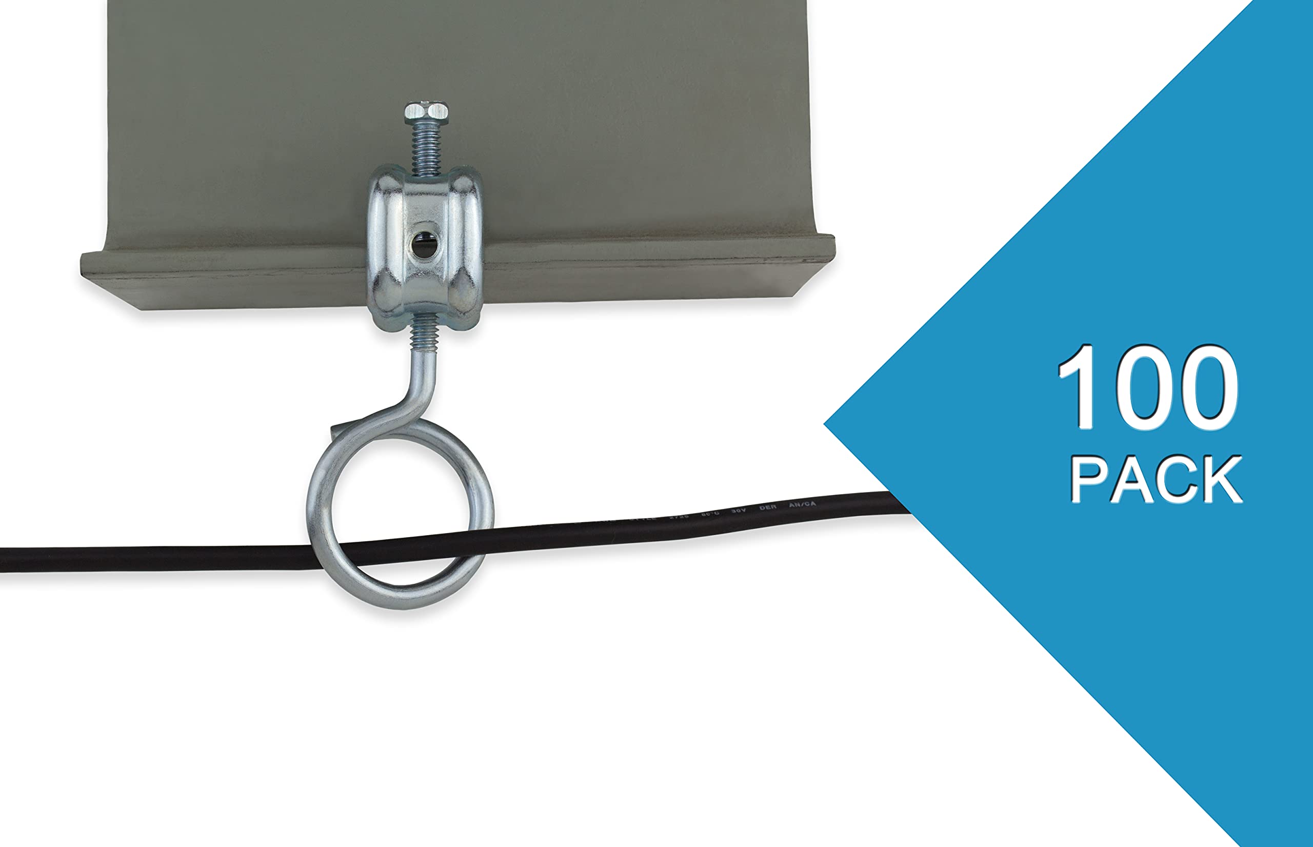 Cable & Wire Support Heavy Duty 1 1/4 Inch Diameter       20 Machine Threaded Bridle Rings, Cable Ring Hangers For Low Voltage C
