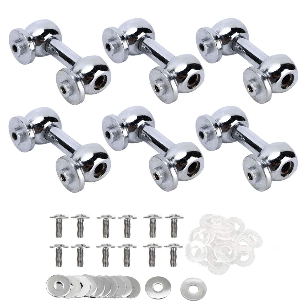 Tuoren 6Pack Silver Drum Lugs Single End Tom Snare Drum Lugs With Mounting Screws Percussion Snare Drum Parts (38Mm/1.5'')