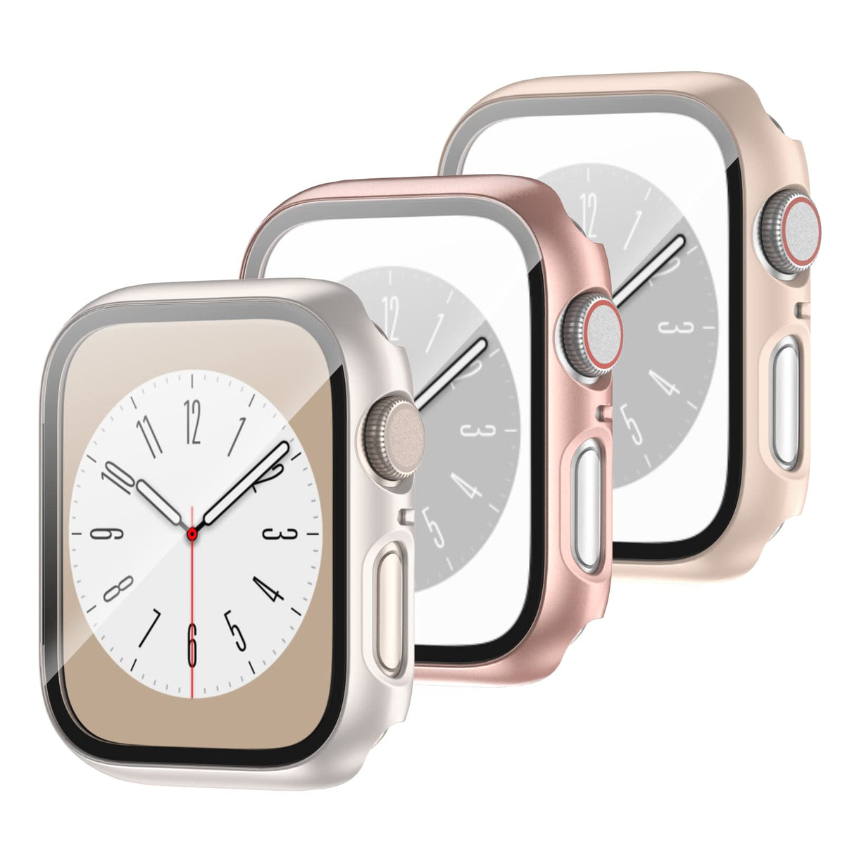 [3 Packs] Case For Apple Watch Series 3/2/1 38Mm With Tempered Glass Screen Protector,Hard Pc Protective Bumper And Ultra Thin F