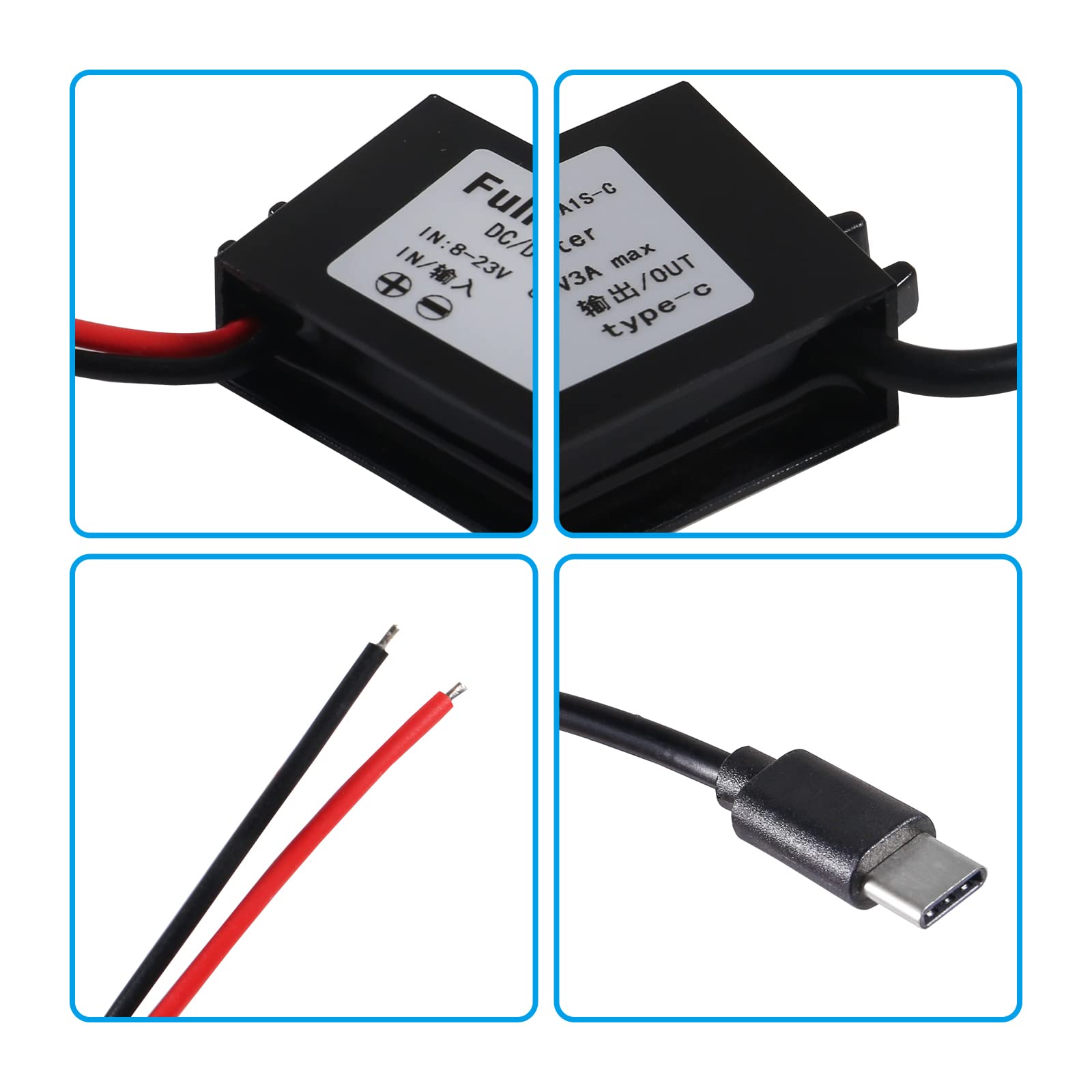 Diann Direct Current Converter 12V To 5V 3A 15W Buck Converter Module Type C Usb Dc Power Adapter Converter Dc To Dc Regulator C