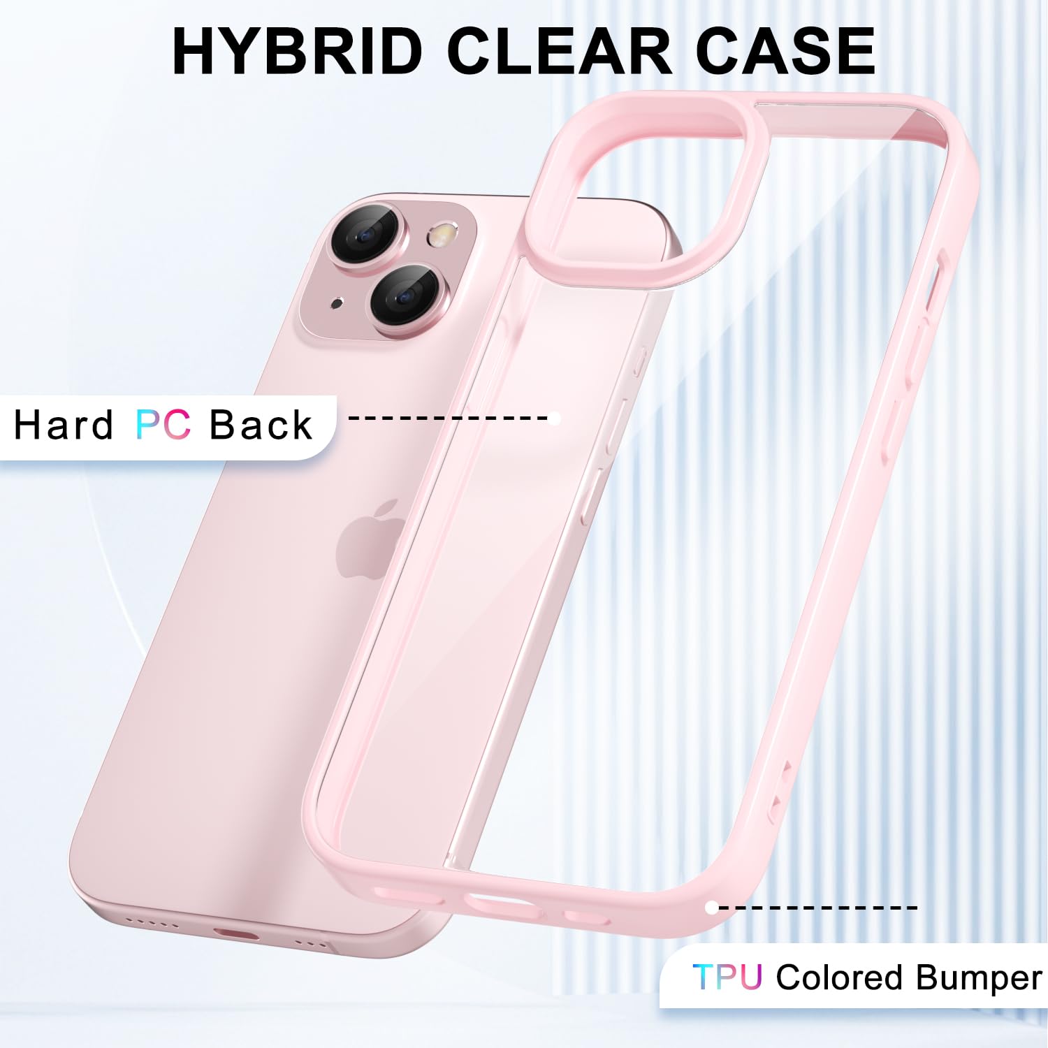 Loeoel For Iphone 14 Case Clear, Transparent Hybrid 14 Phone Case [Hard Plastic & Soft Silicone Bumper] Acrylic Non Yellowing Th