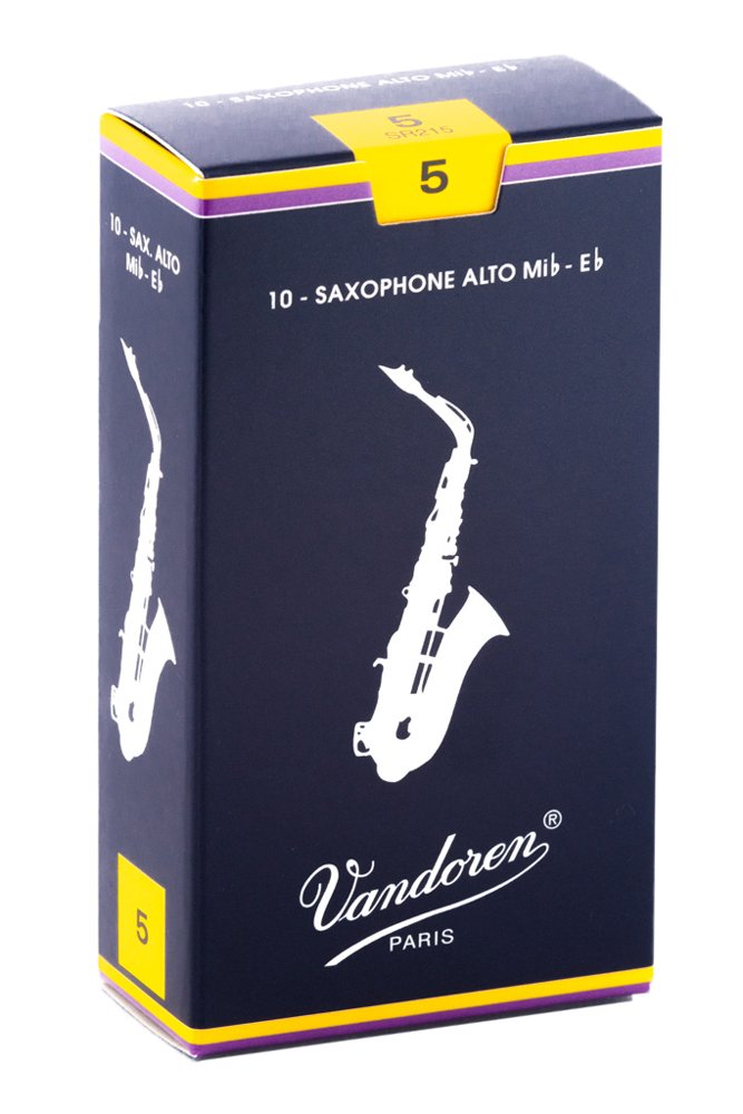 Vandoren Sr215 Alto Sax Traditional Reeds Strength 5; Box Of 10