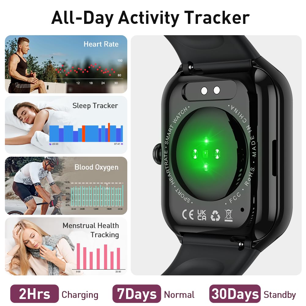 Smart Watch For Men Women(Answer/Make Call), 2025 New Smartwatch 1.96 '' Hd Fitness Watch With 110+ Sport Modes, Heart Rate, Sle