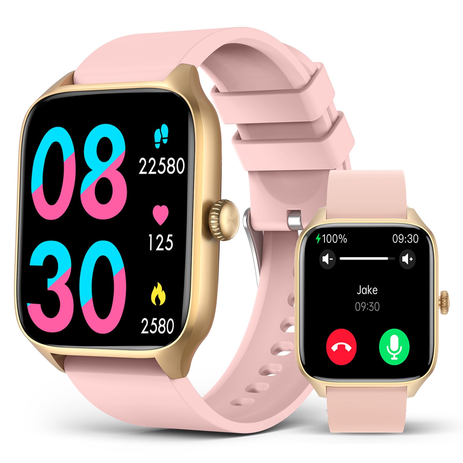 BooaBei Smart Watch for Women,1.96 Smartwatch (Answer/Make Call),Blood Pressure/Heart Rate/Blood Oxygen/Sleep Monitor,120+ Sport