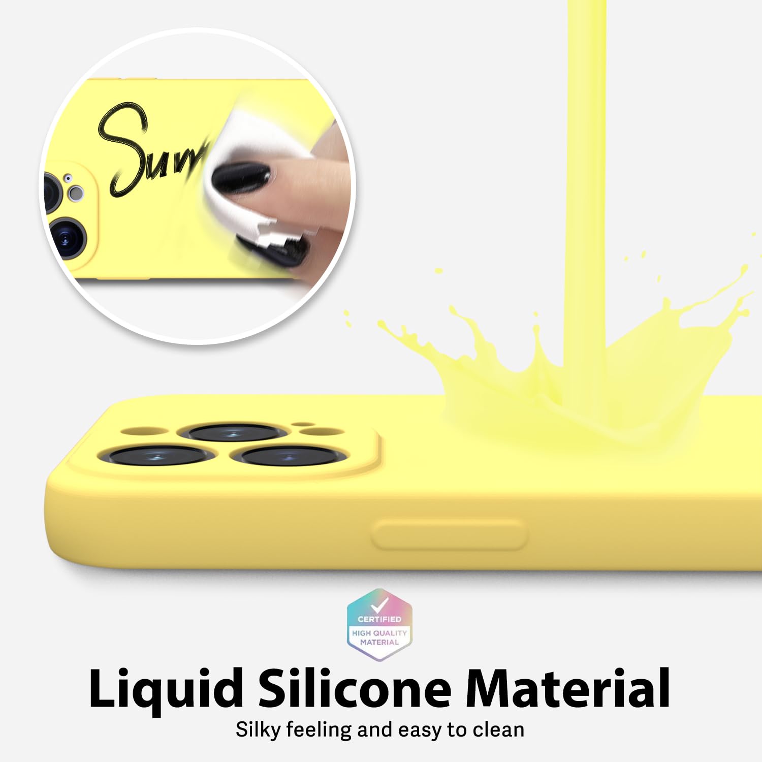 Oakxco For Iphone 13 Pro Max Phone Case Liquid Silicone, Cute Thin Slim Soft Rubber Tpu Plain Smooth Gel Cover For Women Girl Ae