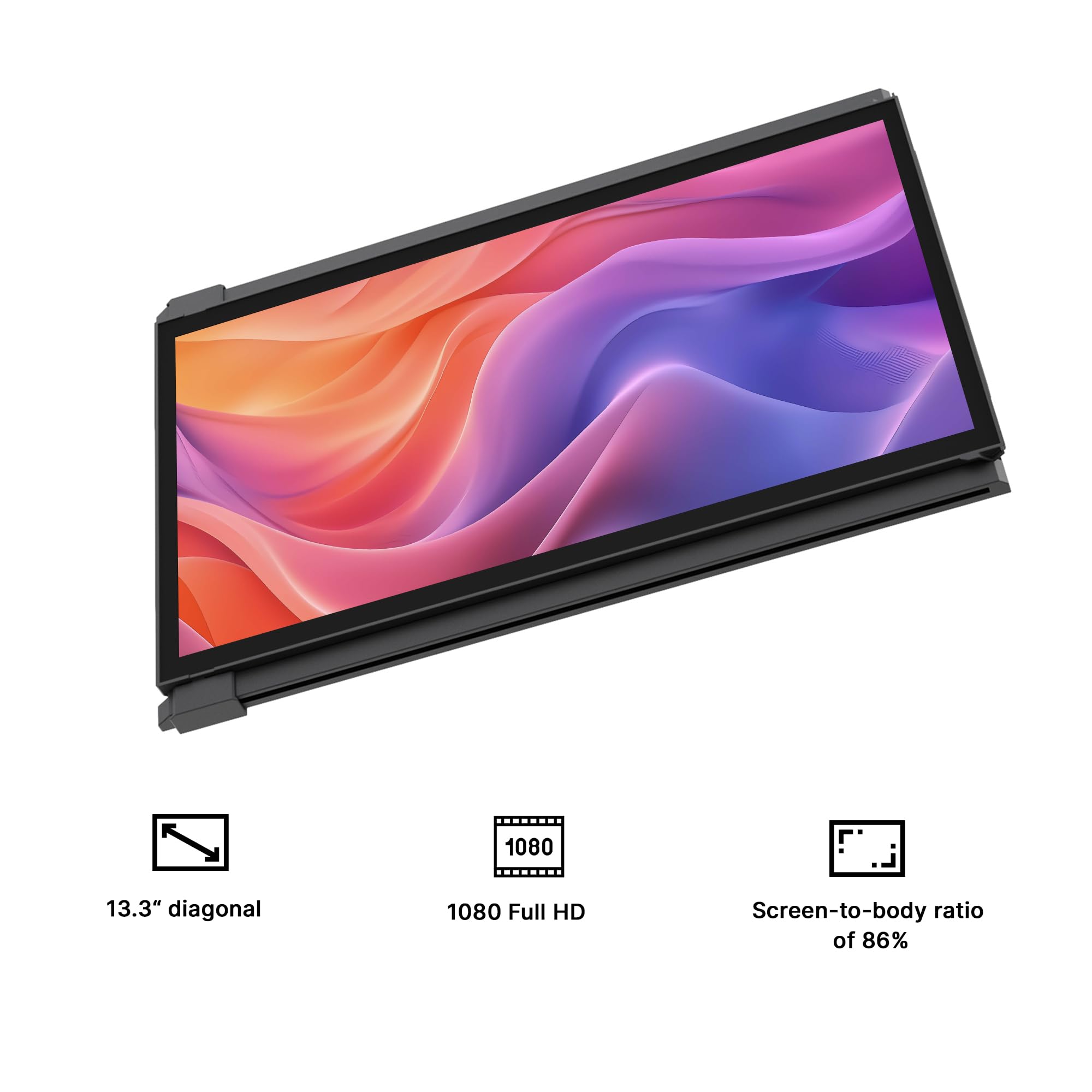 Portable Monitor For Laptops, New Mobile Pixels Duex Plus Ds 13.3 Full Hd Ips Dual Laptop Monitor, Usb C/Hdmi Plug And Play Lapt