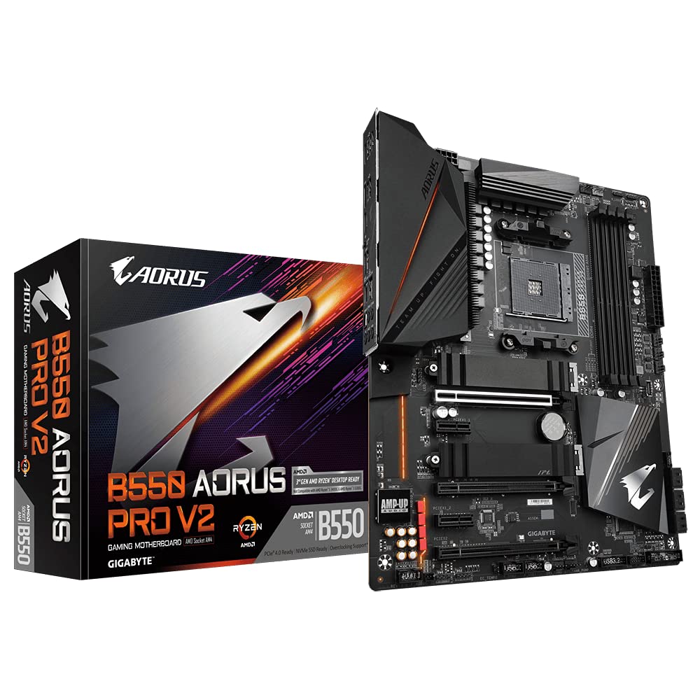 Gigabyte B550 Aorus Pro V2 (Amd Ryzen 5000/ B550/ Atx/ Pcie4.0/ Ddr4/ Realtek Alc1220 Vb/ Front & Rear Usb Type C/ Rgb Fusion 2.