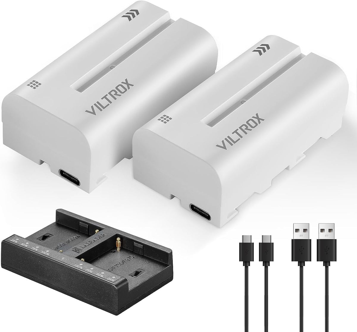Viltrox Np F550 Battery 2 Pack And Wall Charger For Sony Np F530 F550 F970 F960 F770 F750 F330 Tr516 Tr716 Tr818 Tr910 Tr917 Cam
