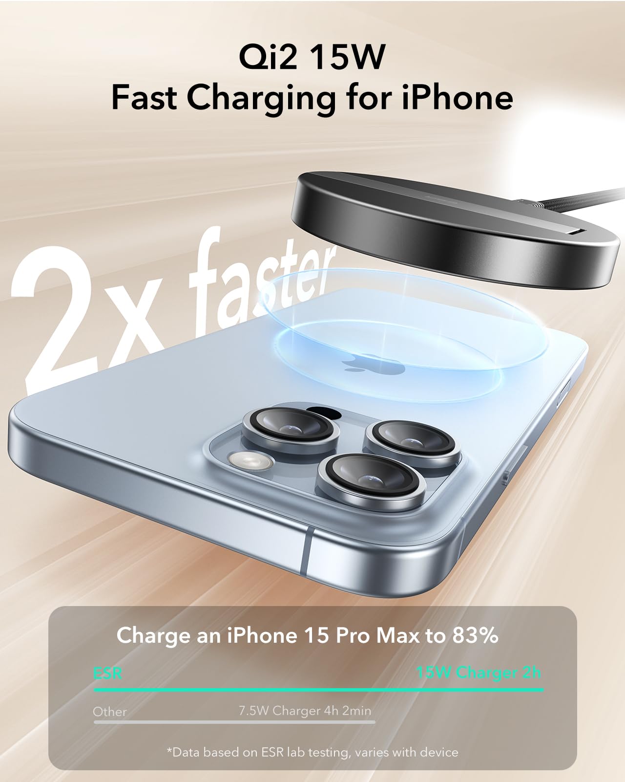 Esr Halolock Qi2 Wireless Charger With Kickstand, Qi2 15W Magsafe Iphone Charger, Wireless Charging Pad For Iphone 15/14/13/12 S