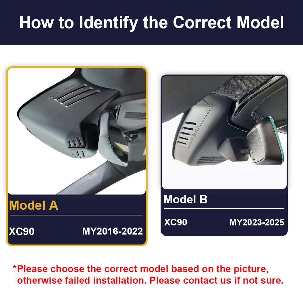 Fitcamx 4K Dash Cam Suitable For Volvo Xc90 2016 2022 T5 T6 T8 (Model A), Integrated Oem Style, Uhd 2160P Video, Built In Wif&Ap