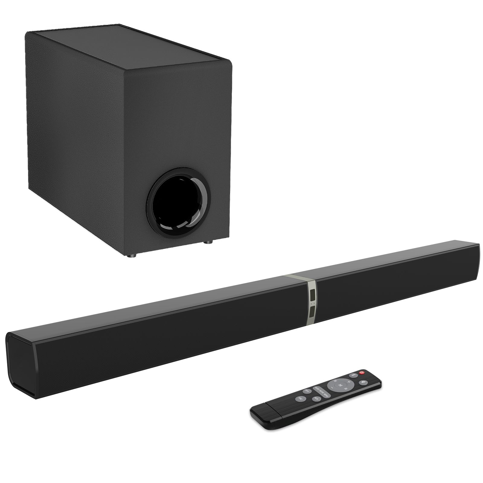 Mzeibo Sound Bar With Subwoofer, 120W Soundbar For Smart Tv Bluetooth 5.0 Home Theater, Deep Bass Audio System With Bt/Arc/Optic