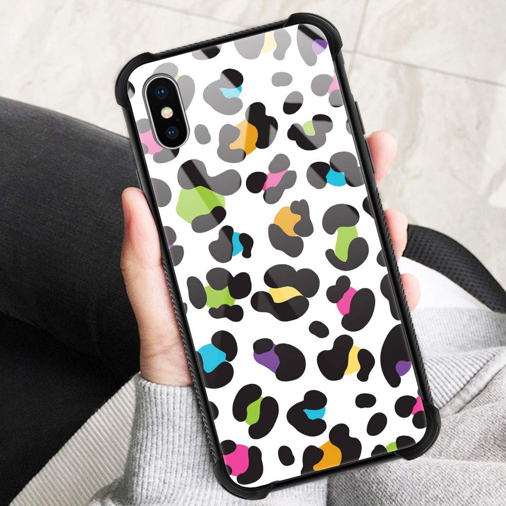 ZHEGAILIAN iPhone Xs Max Phone Case KZ-02 Anti-Scratch Organic Glass TPU Colorful Leopard