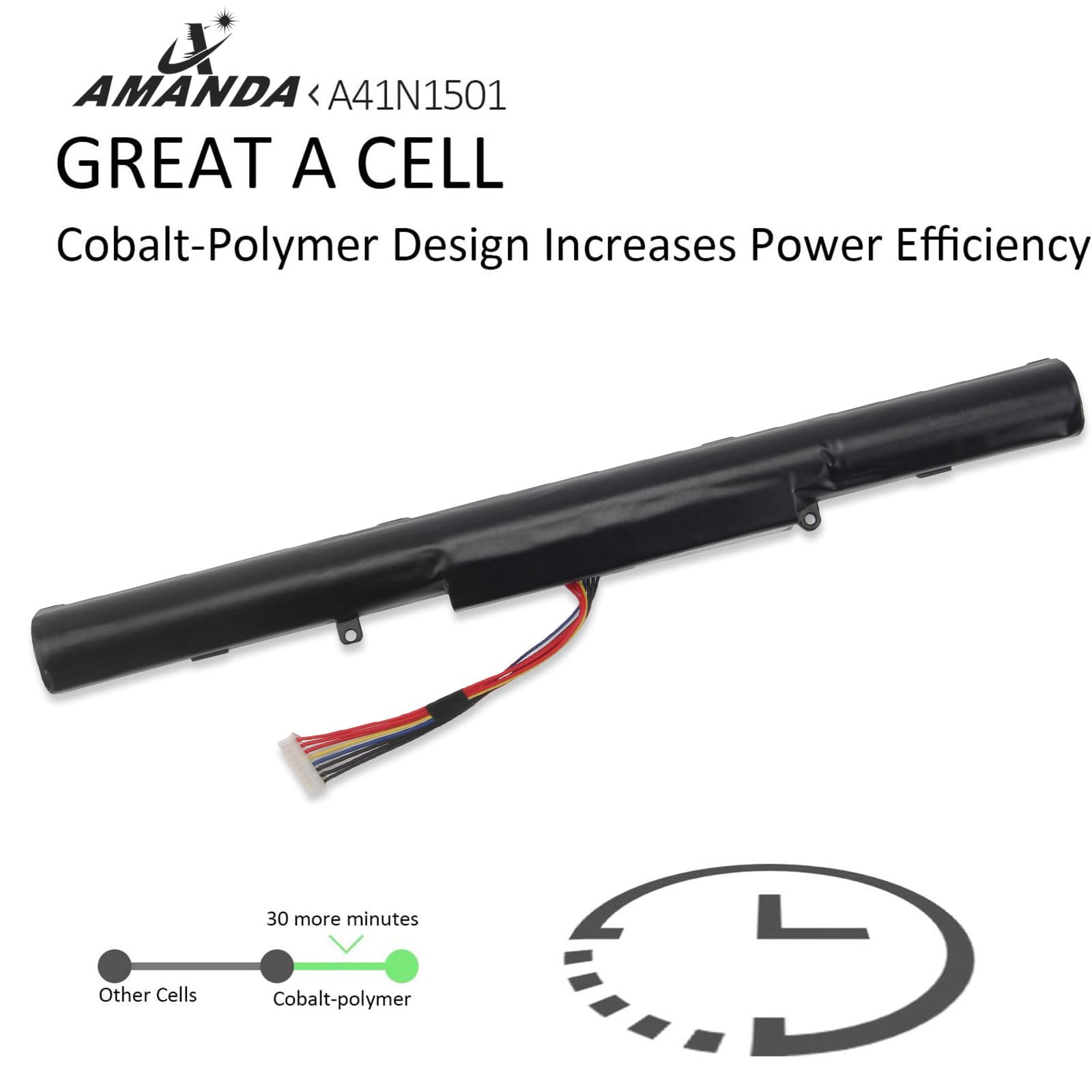 Amanda A41N1501 Battery 15V 48Wh Replacement For Asus Rog G752Vw Gl752Vl Gl752Vw N752Vw N552V N552Vx N752V Series A41Lk9H L41Lk2