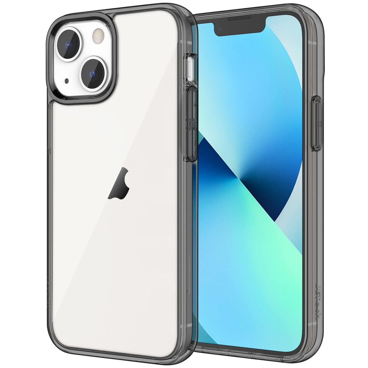Jetech Case Compatible With Iphone 13 61 Inch, Shockproof Phone Bumper Cover, Anti Scratch Clear Back (Black)