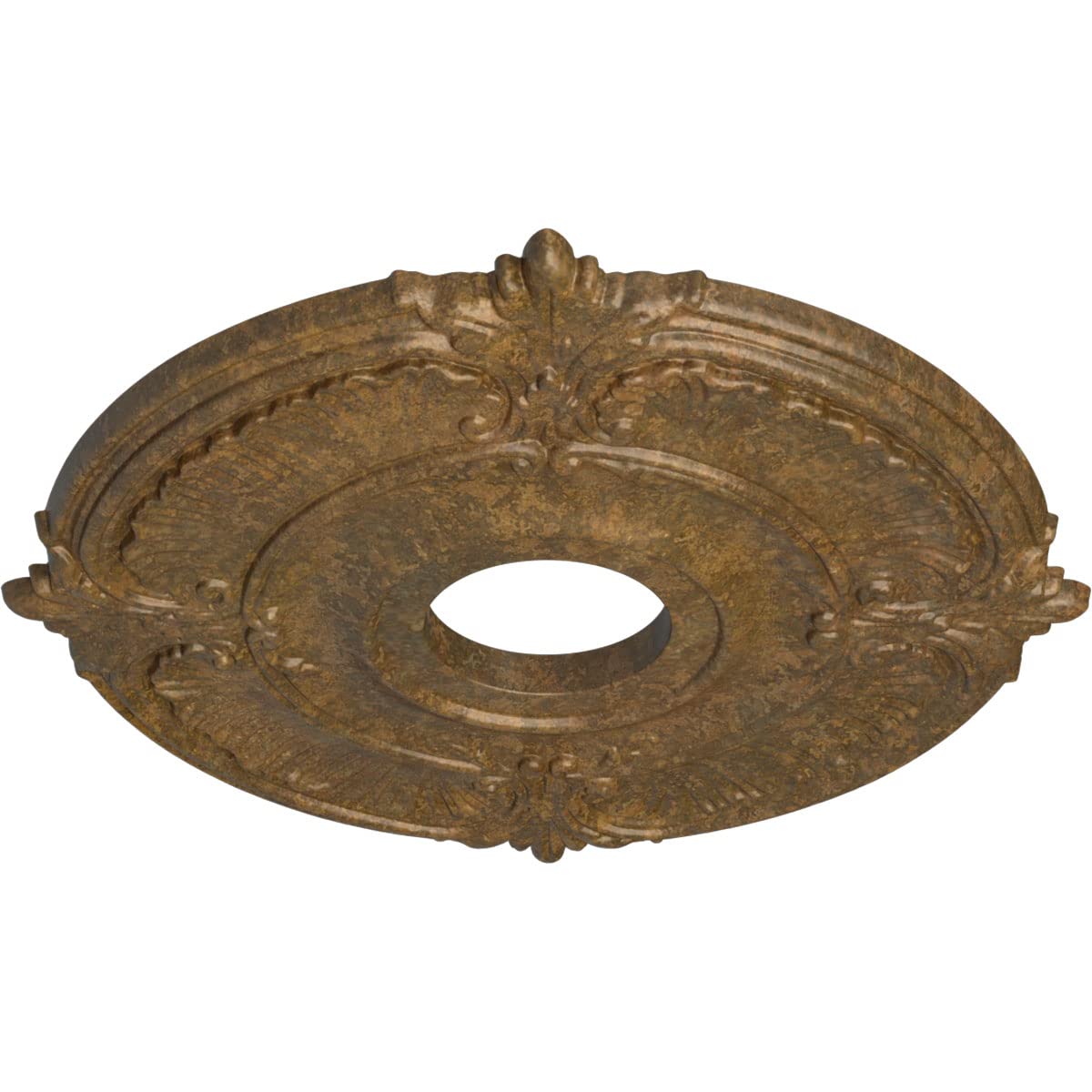 Ekena Millwork Cm18Atrzs Attica Ceiling Medallion, 18''Od X 4''Id X 5/8''P (Fits Canopies Up To 5''), Hand Painted Rubbed Bronze