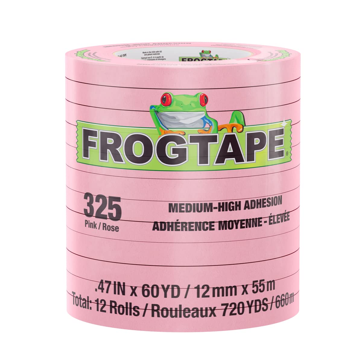Frogtape Cp 325 Medium-High Adhesion Masking Tape - 24Mm X 55M X 12-Pack - Pink - Rated F/325&Deg;F,WBHDWB09WF81BP4