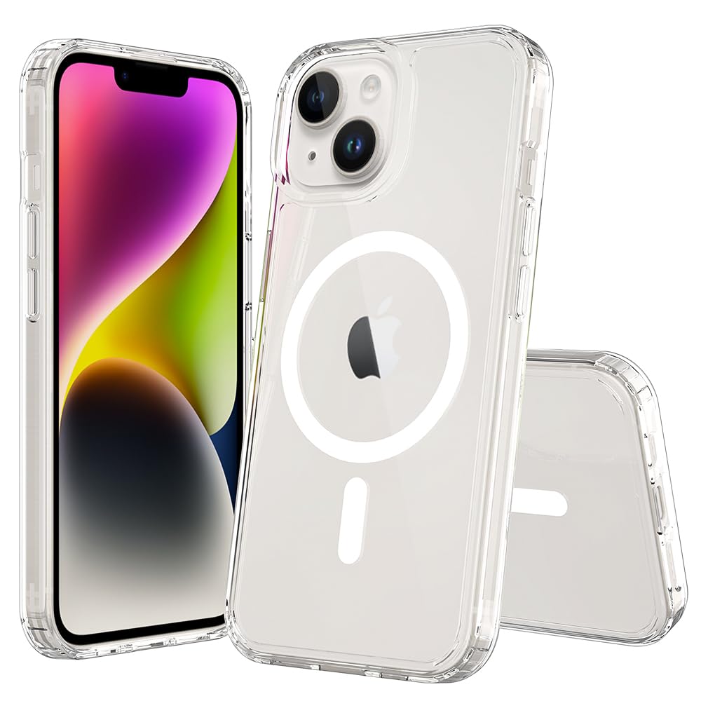 Pinlisheng Magnetic For Iphone 15 Case 6.1 Inch,Compatible With Magsafe,Shockproof Anti Scratch Clear Thin Slim Phone Case.Clear