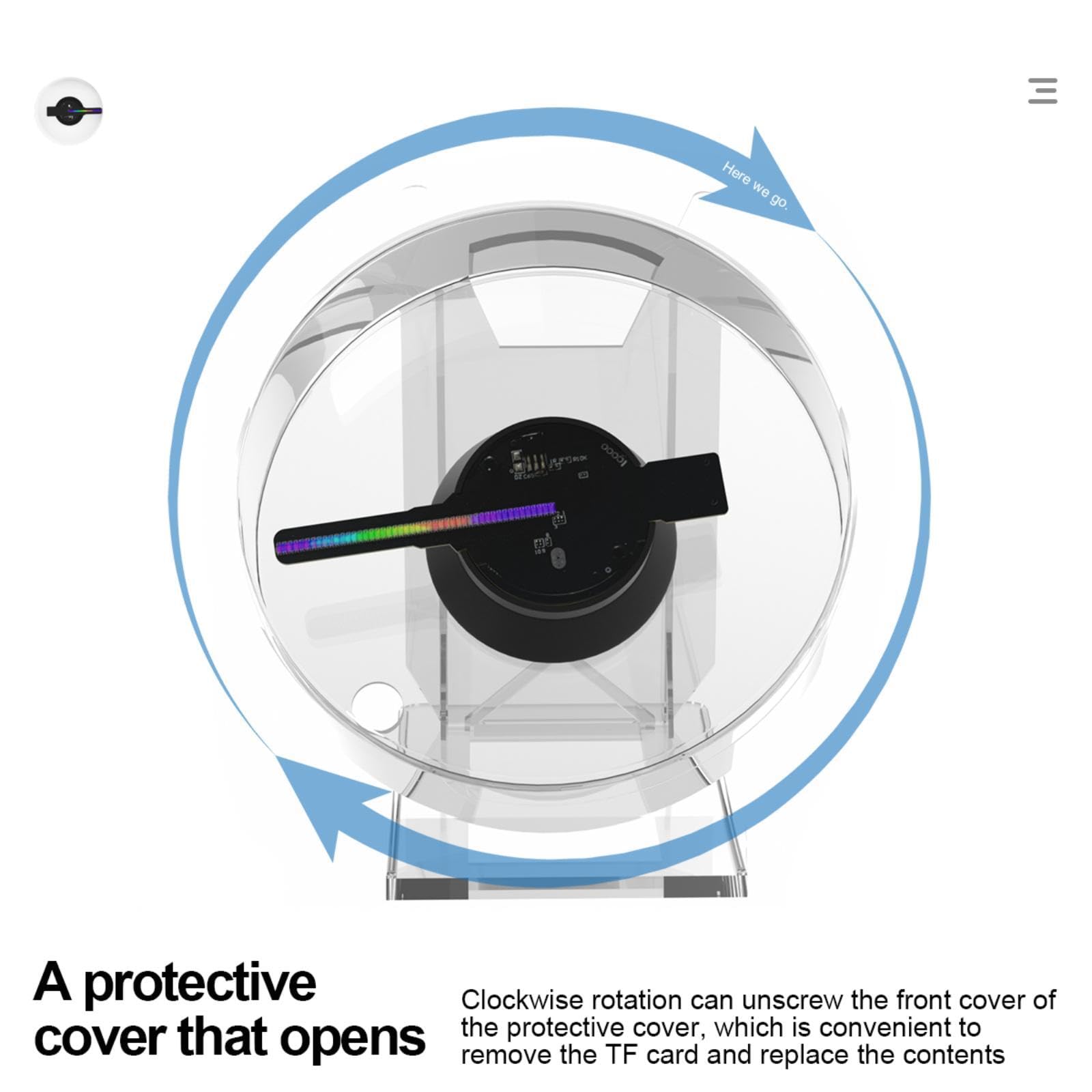 Havisikr 3D Hologram Fan 3.4In Hologram Fan Projector Suitable For Events?Party?Festivals And Home Decoration Lots Of 3D Materia